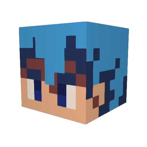 invimalo Minecraft avatar head, 3D render
