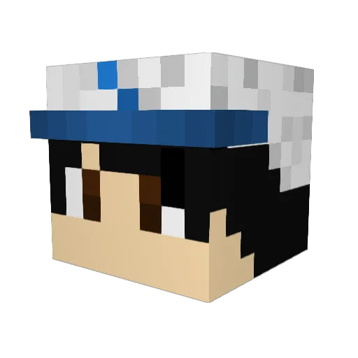 invisibleblue Minecraft avatar head, 3D render