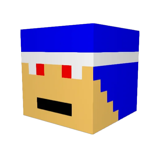 invulenerables Minecraft avatar head, 3D render