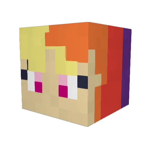 inzaa Minecraft avatar head, 3D render