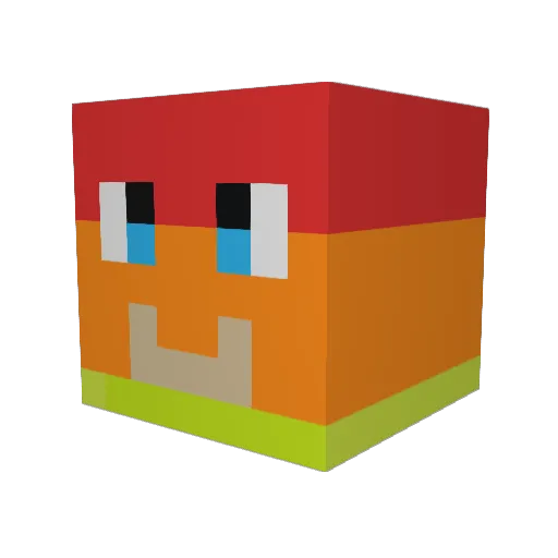 io0u0oi Minecraft avatar head, 3D render