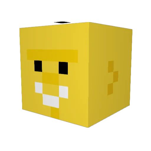io1n Minecraft avatar head, 3D render
