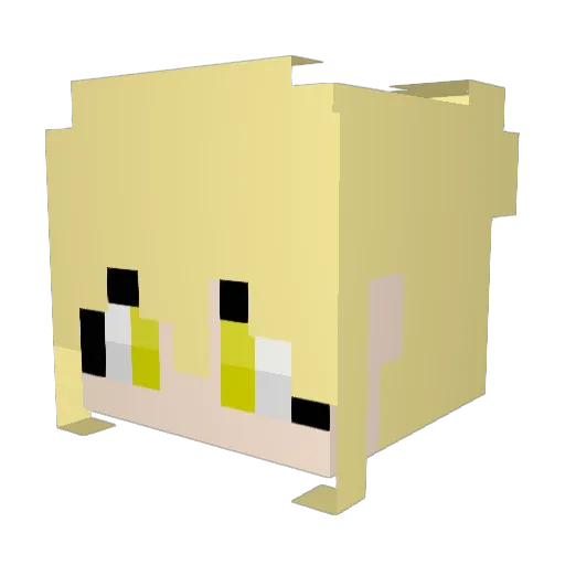 ionneon Minecraft avatar head, 3D render