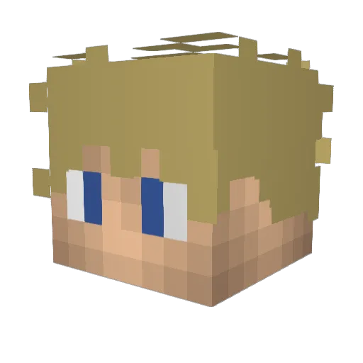 iota_2 Minecraft avatar head, 3D render