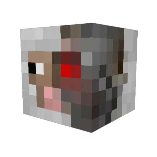 ipha Minecraft avatar head, 3D render