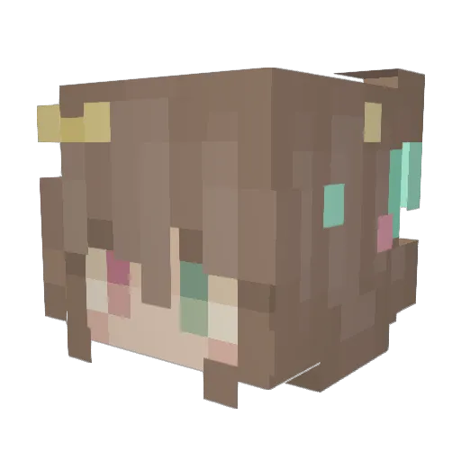 ipodworm Minecraft avatar head, 3D render