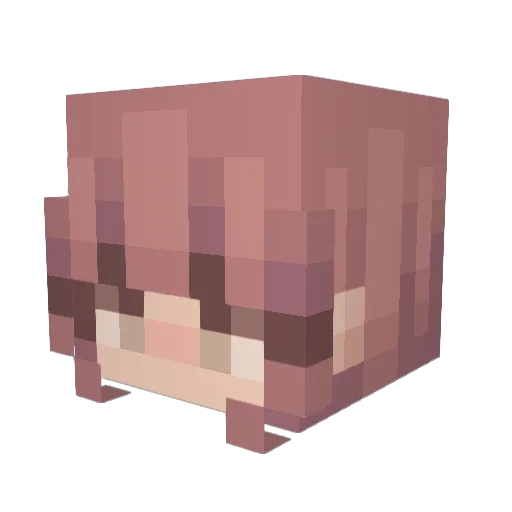 ippaaa Minecraft avatar head, 3D render