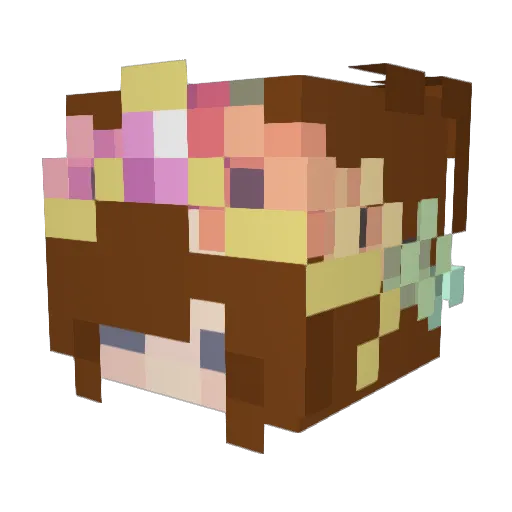 ippjs Minecraft avatar head, 3D render