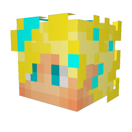 ipvpinside Minecraft avatar head, 3D render