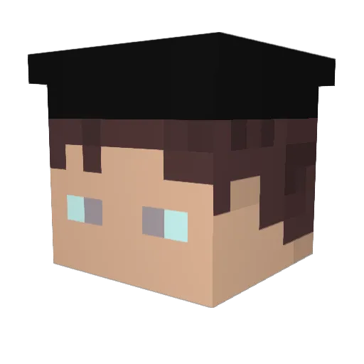 iqbc Minecraft avatar head, 3D render