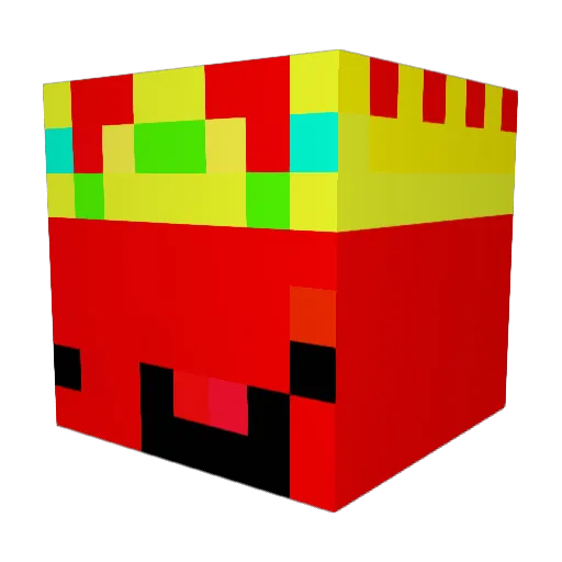 iqet Minecraft avatar head, 3D render