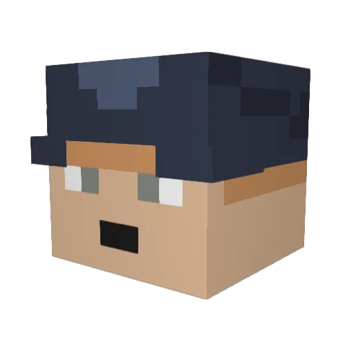 irapanese Minecraft avatar head, 3D render