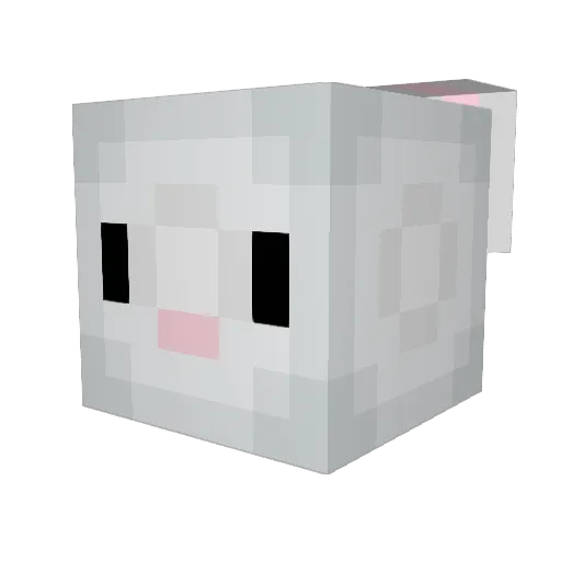 irenewaifu Minecraft avatar head, 3D render