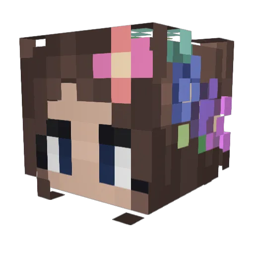 iridescentpotato Minecraft avatar head, 3D render