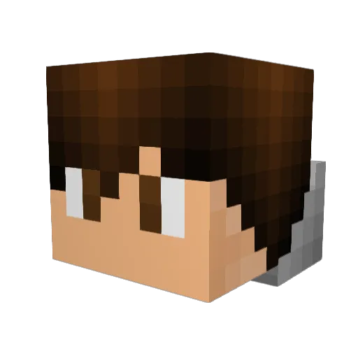 iriidium Minecraft avatar head, 3D render