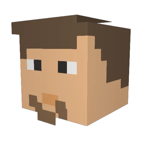 iripet Minecraft avatar head, 3D render