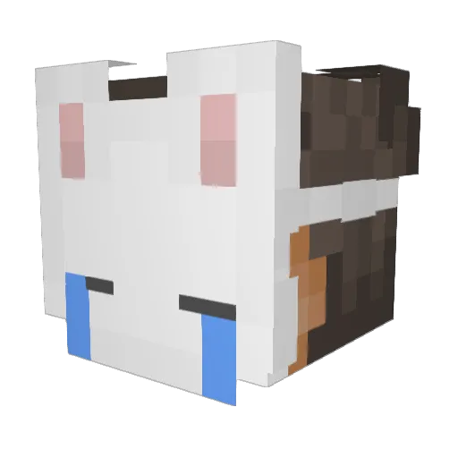irisame Minecraft avatar head, 3D render