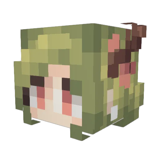 irisent Minecraft avatar head, 3D render