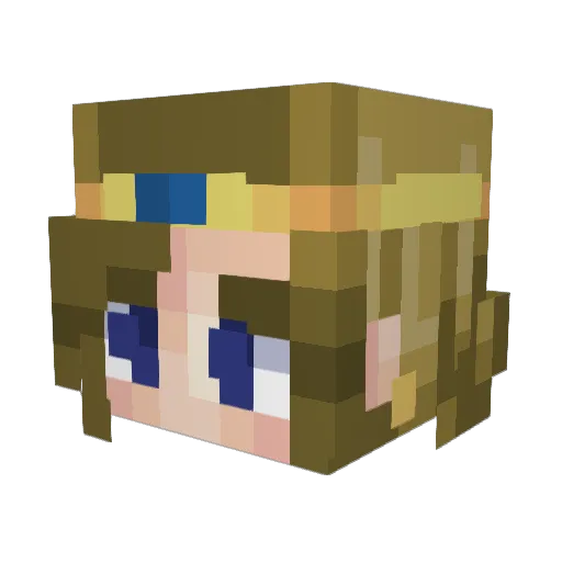 irisx Minecraft avatar head, 3D render