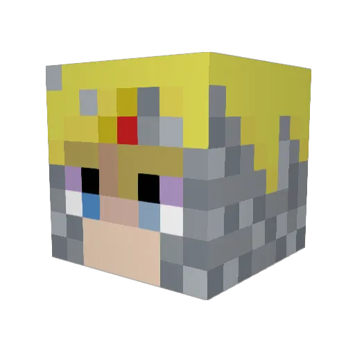 irlfluttershy Minecraft avatar head, 3D render