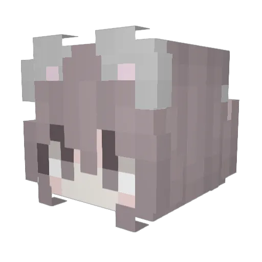 irlmouse Minecraft avatar head, 3D render