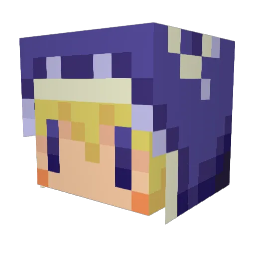 iroiro_ Minecraft avatar head, 3D render