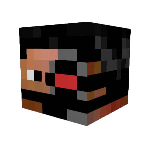 ironger Minecraft avatar head, 3D render