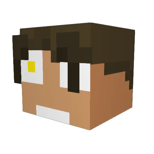 ironmeep Minecraft avatar head, 3D render