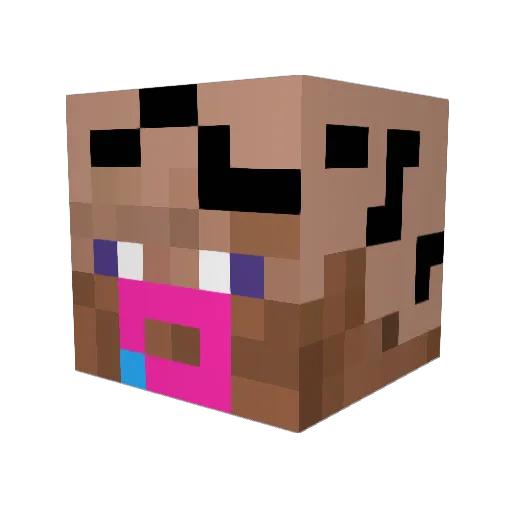 is_crsytal Minecraft avatar head, 3D render