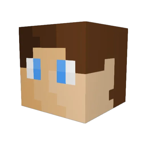 isaksc Minecraft avatar head, 3D render