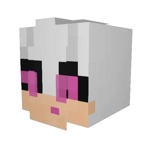 isaseija Minecraft avatar head, 3D render