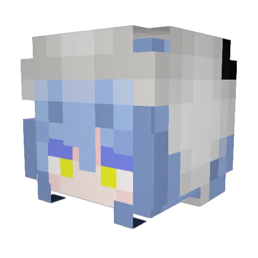 isinekoo Minecraft avatar head, 3D render