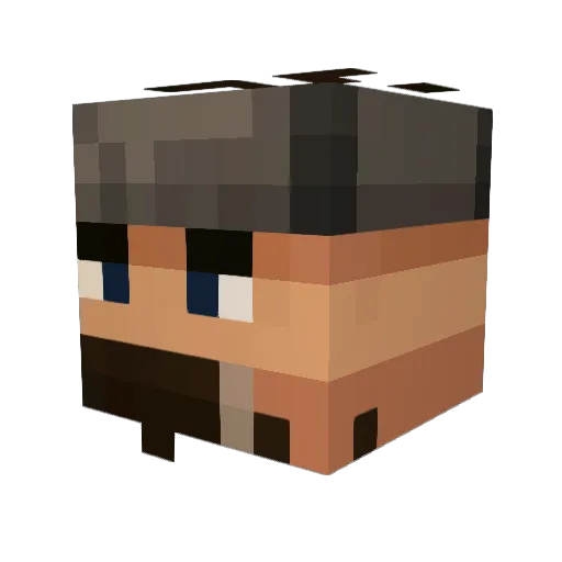 isjokn Minecraft avatar head, 3D render
