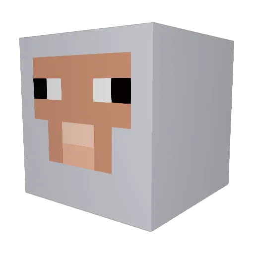 ismellpaint Minecraft avatar head, 3D render