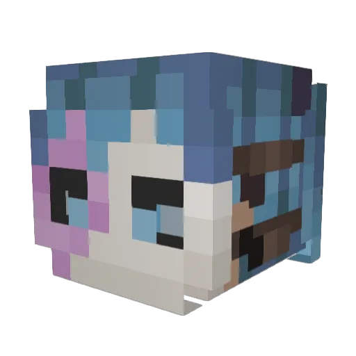 isteriKo Minecraft avatar head, 3D render