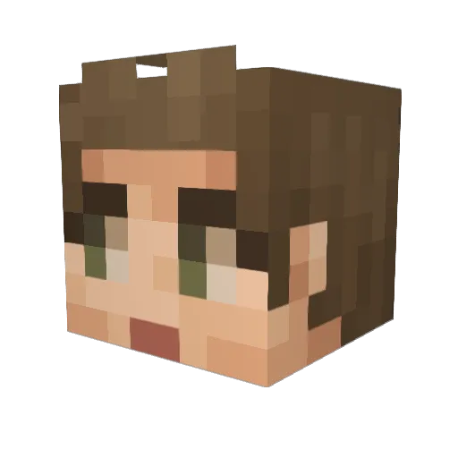 istp Minecraft avatar head, 3D render