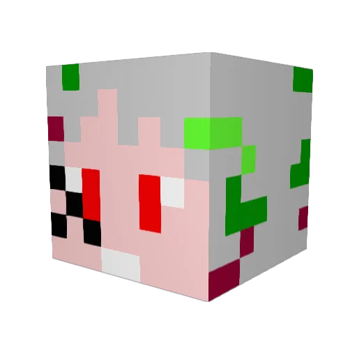 isuke88 Minecraft avatar head, 3D render