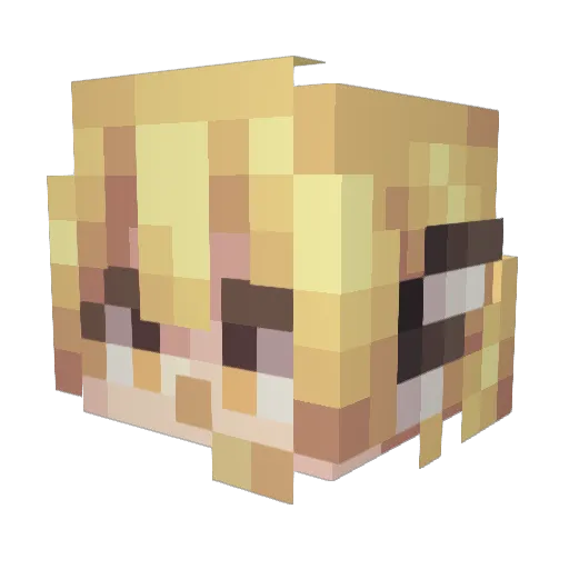 isxin Minecraft avatar head, 3D render