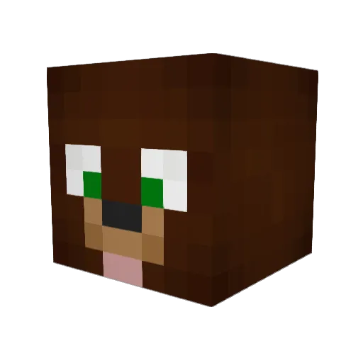 isy_ Minecraft avatar head, 3D render