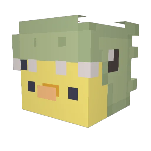 itchysink Minecraft avatar head, 3D render