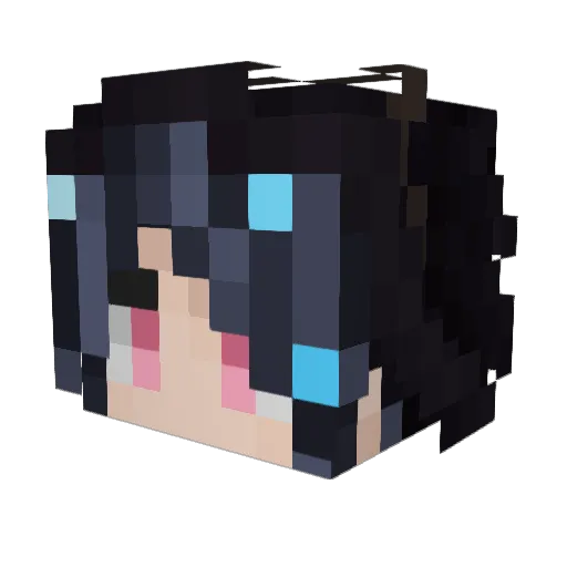 iteru Minecraft avatar head, 3D render
