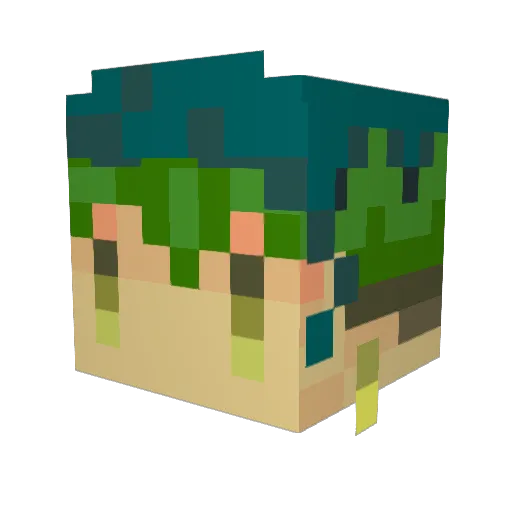 itonoko Minecraft avatar head, 3D render