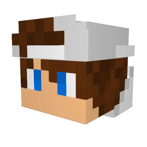 itsCrucial Minecraft avatar head, 3D render