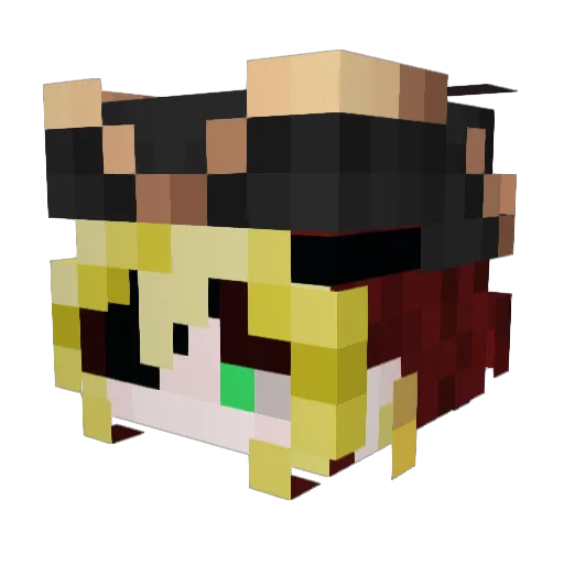 itsZABEL Minecraft avatar head, 3D render