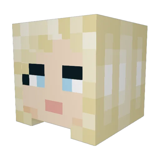 its_amelia_ Minecraft avatar head, 3D render