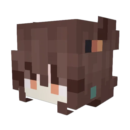 its_mio Minecraft avatar head, 3D render