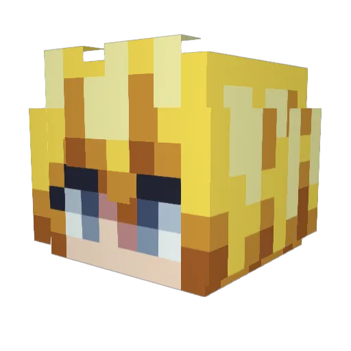 ittoral Minecraft avatar head, 3D render