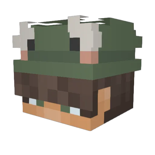 itzDinoduck Minecraft avatar head, 3D render