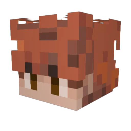 itzTet Minecraft avatar head, 3D render