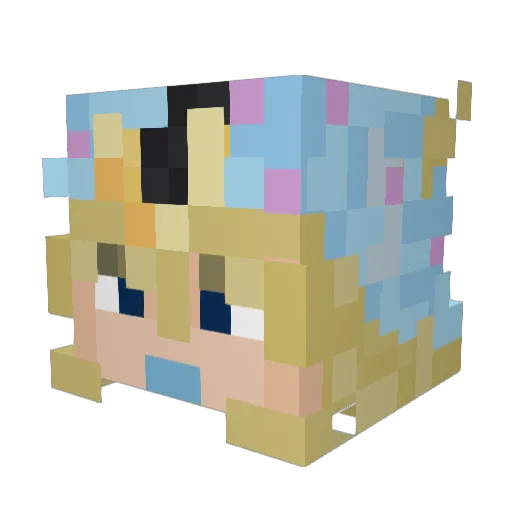 itzhalf Minecraft avatar head, 3D render